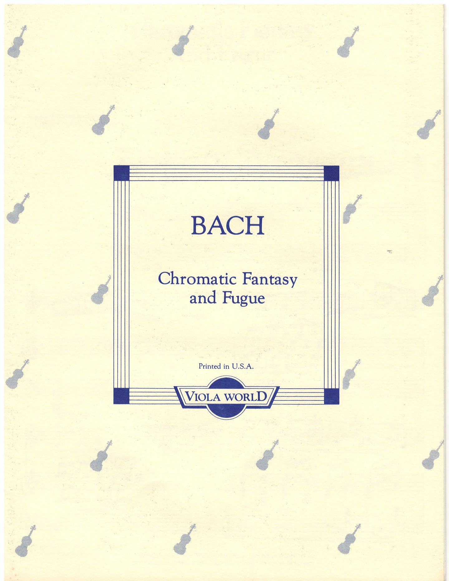 Bach - Chromatic Fantasy and Fugue